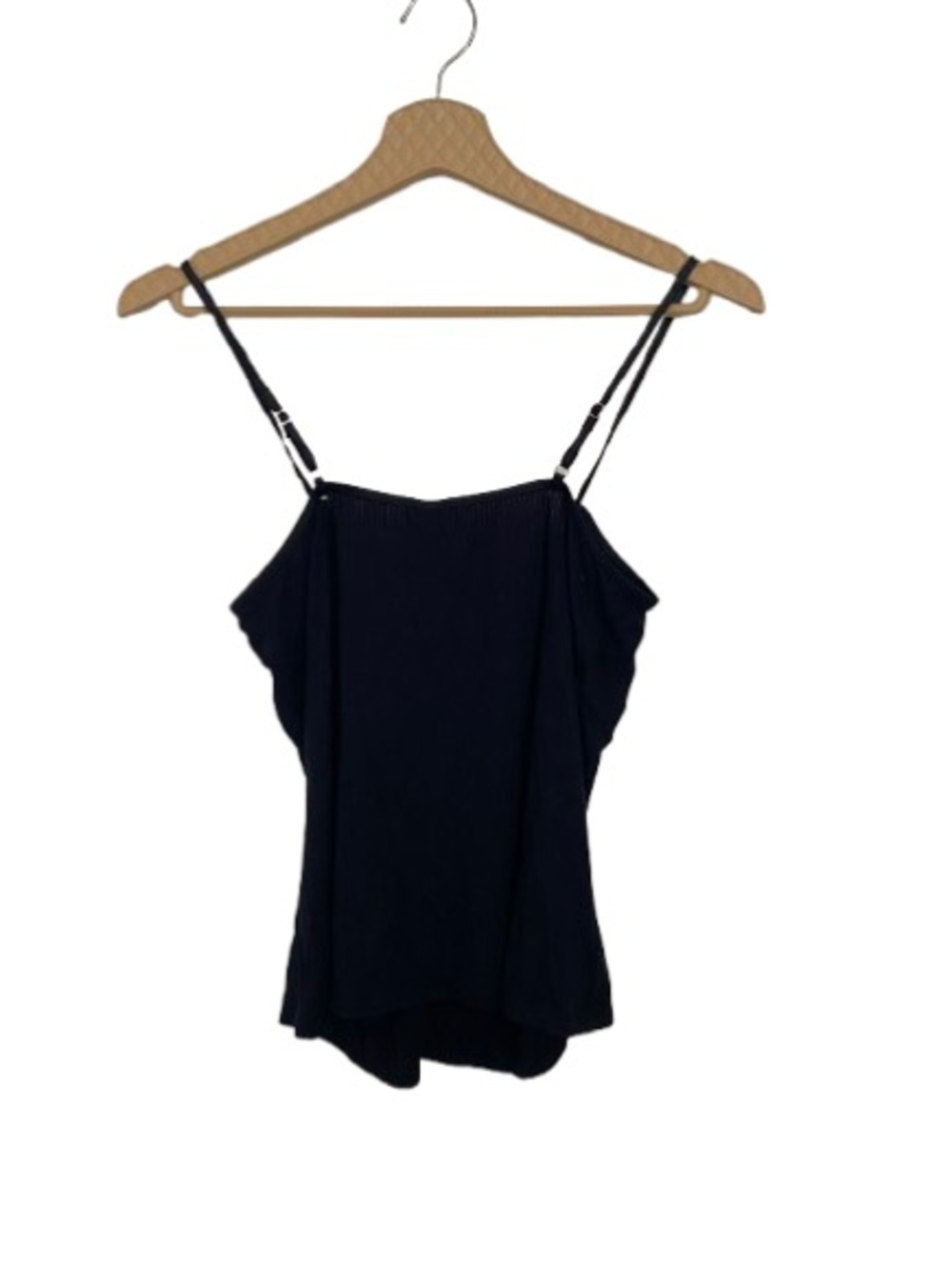 Hanro of Switzerland Black Ribbed Cotton Camisole Top Size S